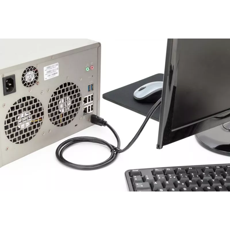 Cabo de ligação HDMI Premium High Speed DIGITUS, Type-A M/M, 5m com Ethernet, Ultra HD 60p preto