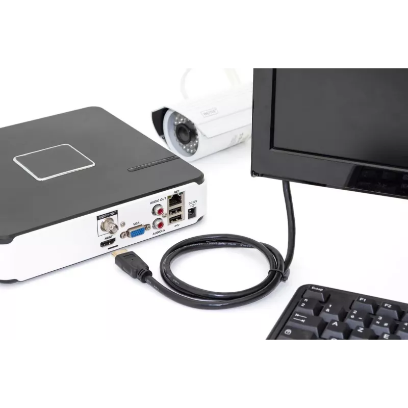 Cabo de ligação HDMI Premium High Speed DIGITUS, Type-A M/M, 5m com Ethernet, Ultra HD 60p preto