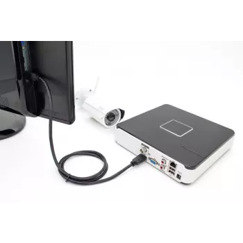 Cabo de ligação HDMI Premium High Speed DIGITUS, Type-A M/M, 3m com Ethernet, Ultra HD 60p, preto