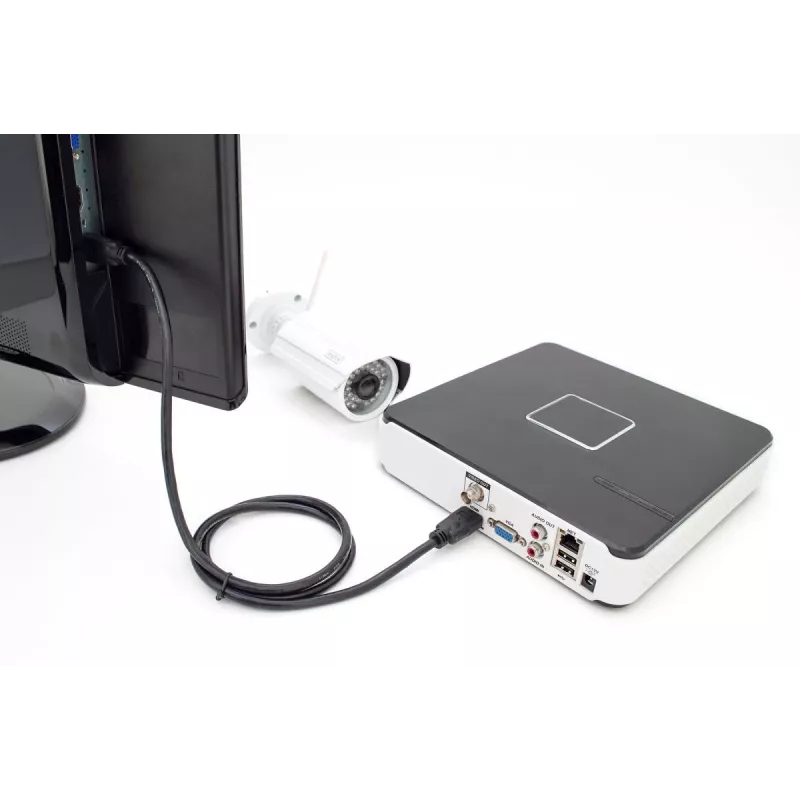 Cabo de ligação HDMI Premium High Speed DIGITUS, Type-A M/M, 3m com Ethernet, Ultra HD 60p, preto