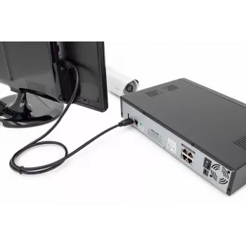 Cabo de ligação HDMI Premium High Speed DIGITUS, Type-A M/M, 1m com Ethernet, Ultra HD 60p, preto
