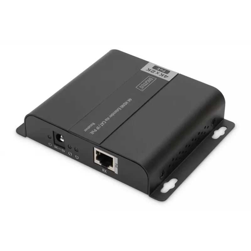Extensor 4K HDMI DIGITUS, unidade recetora over IP/CAT 5, 6 (120 m), alimentado por PoE