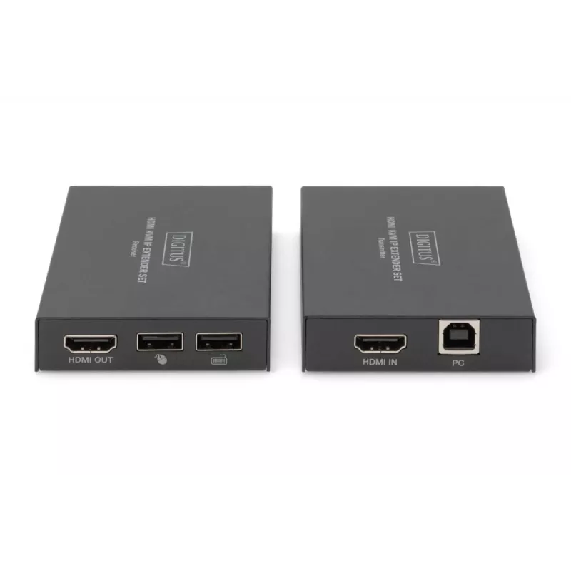 Transmissor e recetor AV, Digitus, conjunto extensor HDMI KVM IP, 1920 x 1200 píxeis, 150 m