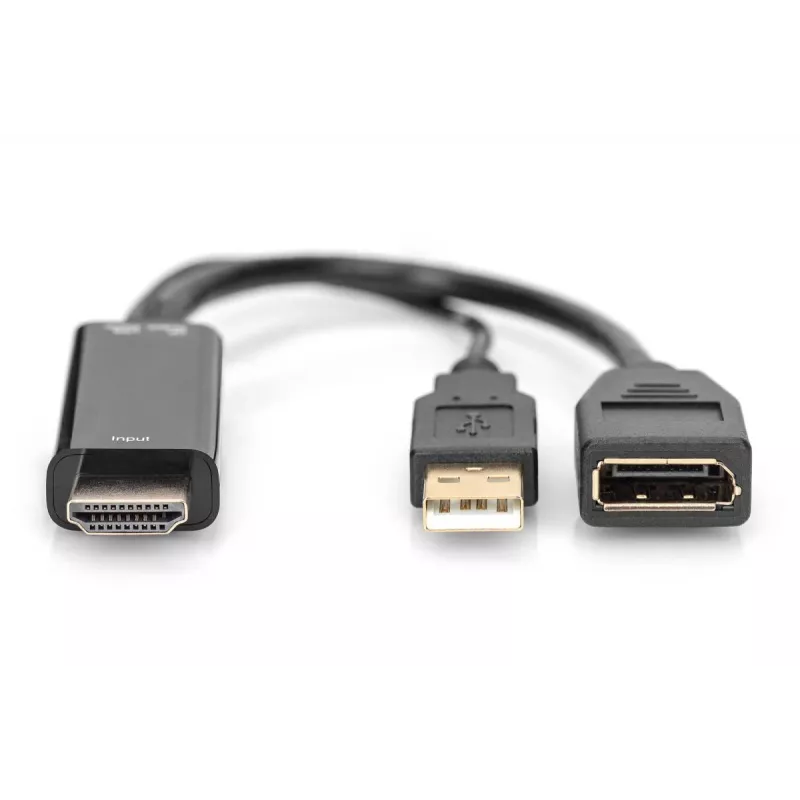 Adaptador HDMI para DisplayPort Digitus 4K 0,2 m HDMI Type-A USB