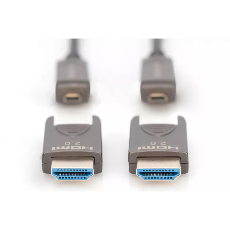 Cabo de fibra ótica híbrido DIGITUS 4K - HDMI AOC com ficha removível de 15 m