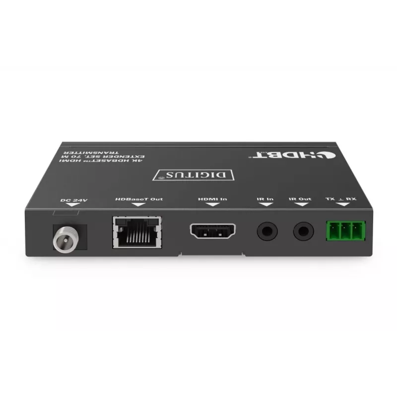 Conjunto extensor DIGITUS 4K HDBaseT 70m PoC RS232 IR preto