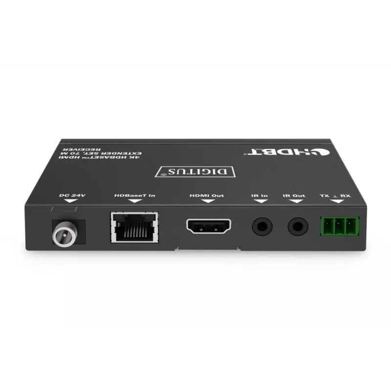 Conjunto extensor DIGITUS 4K HDBaseT 70m PoC RS232 IR preto