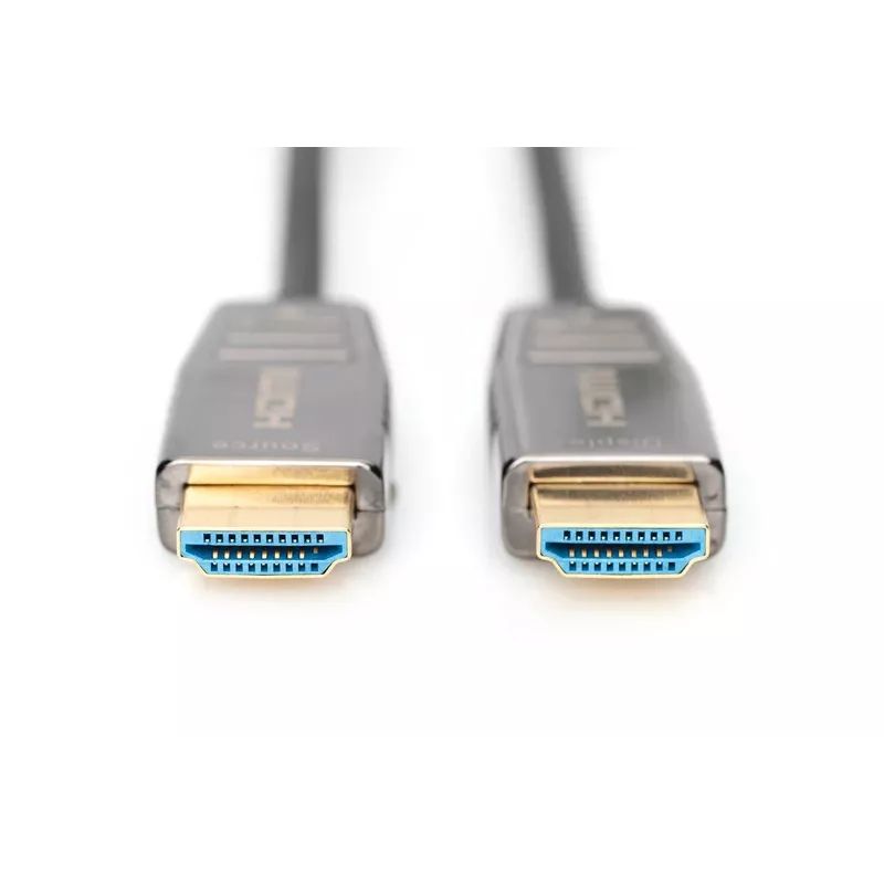 Cabo de fibra ótica híbrido DIGITUS HDMI AOC, Type-A M/M, 20 m UHD 8K@60Hz, CE, preto