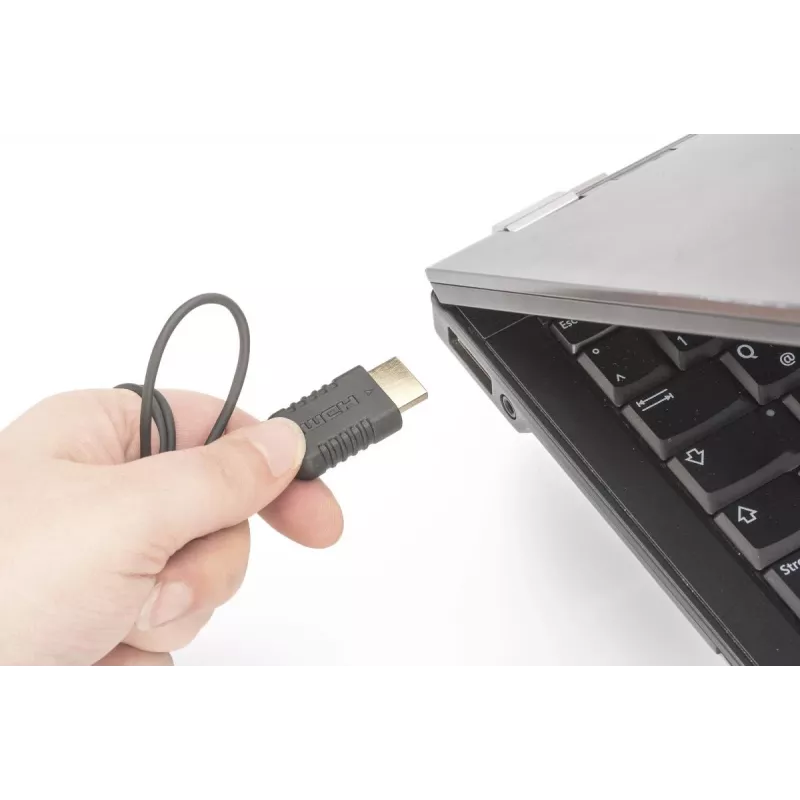 Cabo de ligação HDMI High Speed DIGITUS, Type-A, HighFlex M/M, 2,0 m, 4K Ultra HD@30Hz, ativo, CE, dourado preto