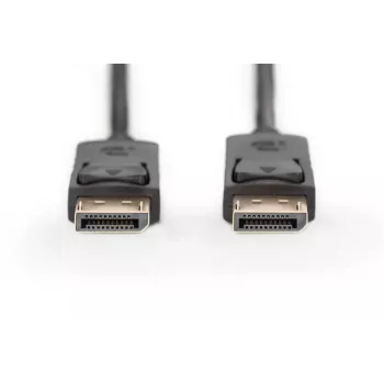 Cabo de ligação DisplayPort DIGITUS, ficha/ficha DP, 5 m com bloqueio, Full HD 1080p, preto