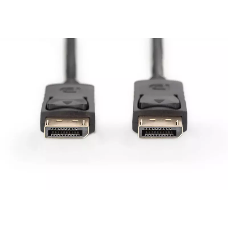 Cabo de ligação DisplayPort DIGITUS, ficha/ficha DP, 5 m com bloqueio, Full HD 1080p, preto