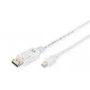 Cabo de ligação DisplayPort DIGITUS, Mini-DP - DP ficha/ficha, 3 m com bloqueio, conforme DP 1.1a, branco