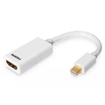 Cabo adaptador DisplayPort DIGITUS ASSMANN, Mini DP - HDMI Type-A M/F, 15 cm, compatível com DP 1.1a, CE, branco