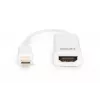 Cabo adaptador DisplayPort DIGITUS ASSMANN, Mini DP - HDMI Type-A M/F, 15 cm, compatível com DP 1.1a, CE, branco