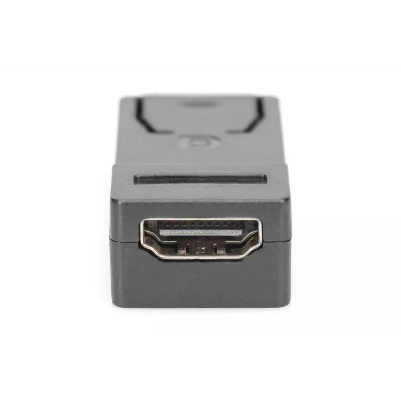 Adaptador DisplayPort DIGITUS, DP - HDMI Type-A M/F, com bloqueio, DP 1.1a, Full HD, CE, preto