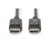 Cabo de ligação DisplayPort DIGITUS, DP M/M, 2 m com bloqueio, DP 1.2, Ultra HD 4K, preto