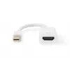 Cabo adaptador DisplayPort DIGITUS ASSMANN, Mini-DP - HDMI Type-A M/F, 20 cm, HDMI Ver. 2.0, ativo, CE, dourado, branco