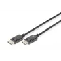 Cabo de ligação DisplayPort DIGITUS, DP M/M, 3 m com bloqueio, DP 1.2, Ultra HD 4K, preto