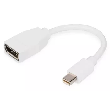Cabo adaptador DisplayPort DIGITUS, Mini DP - DP M/F, 0,15 m, conforme DP 1.2, branco