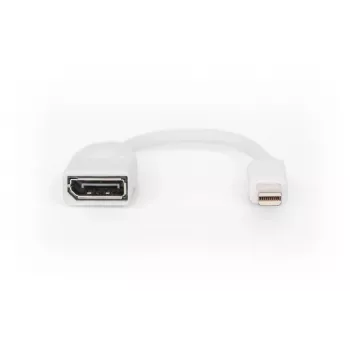 Cabo adaptador DisplayPort DIGITUS, Mini DP - DP M/F, 0,15 m, conforme DP 1.2, branco