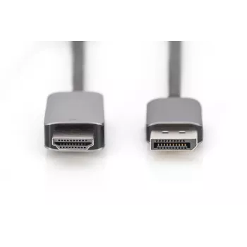 Cabo adaptador DIGITUS DP para HDMI 8K@60Hz, caixa em alumínio, preto, 2 m