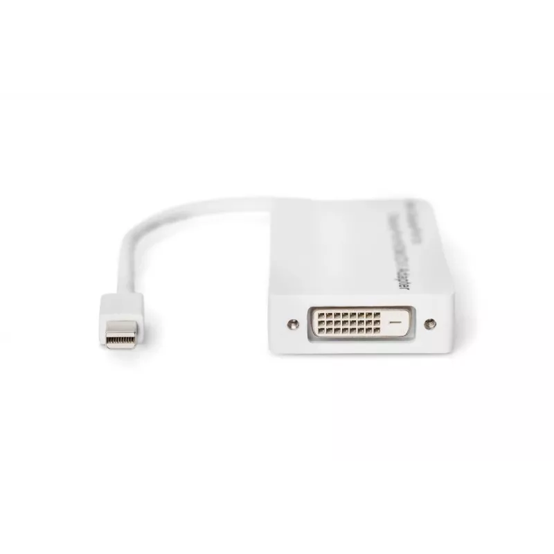 DIGITUS DB-340509-002-W adaptador de Mini DisplayPort para DisplayPort/HDMI/DVI, 1080p/60 Hz, 0,2 m, branco