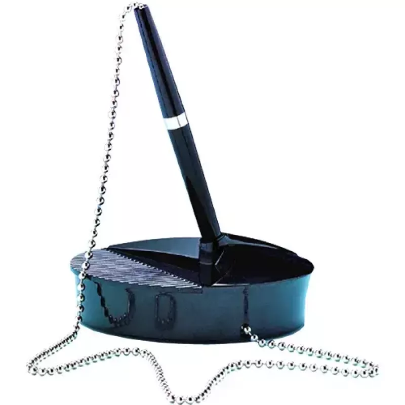 Fellowes 9821502 Caneta de secretária com base pesada e corrente cromada, preta