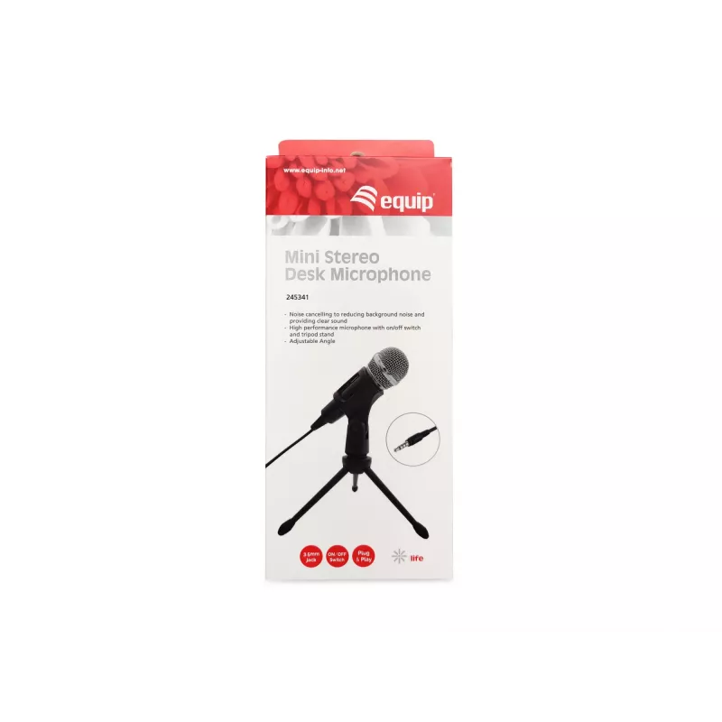 Microfone de secretária Equip Mini Desk, -30 dB, 30 - 16000 Hz, 2200 Ω, com fios, 3,5 mm (1/8 polegadas)