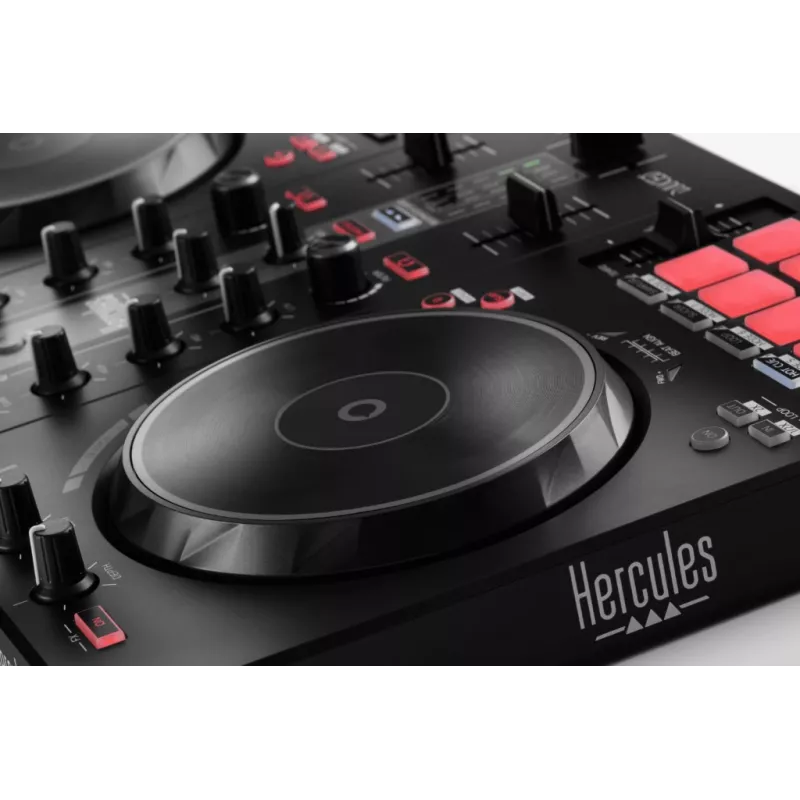 Scratcher de vinil Hercules INPULSE 300 MK2 preto, vermelho