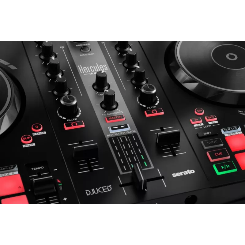 Scratcher de vinil Hercules INPULSE 300 MK2 preto, vermelho