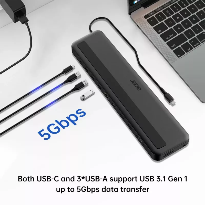 Acer 13-em-1 Type-C Minidock com fios USB 3.2 Gen 1 preto