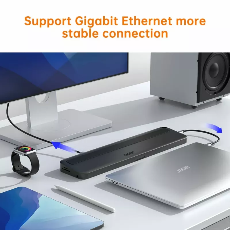 Acer 13-em-1 Type-C Minidock com fios USB 3.2 Gen 1 preto