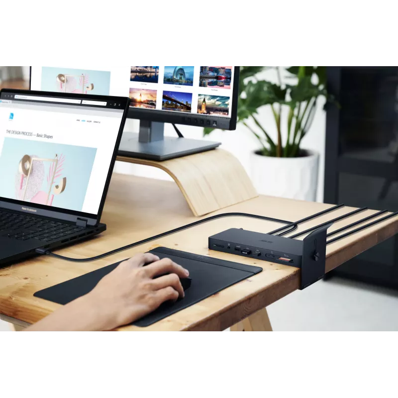 Docking station ASUS DC500 Thunderbolt 4 Triple 4K, 150W PD, 3 ecrãs, 2x HDMI 2.1, 2x USB-A, 2x USB2.0, RJ-45, MicroSD