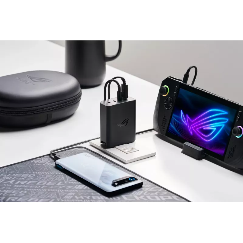 ASUS ROG 140W USB-C GaN Universal preto AC carregamento rápido interior