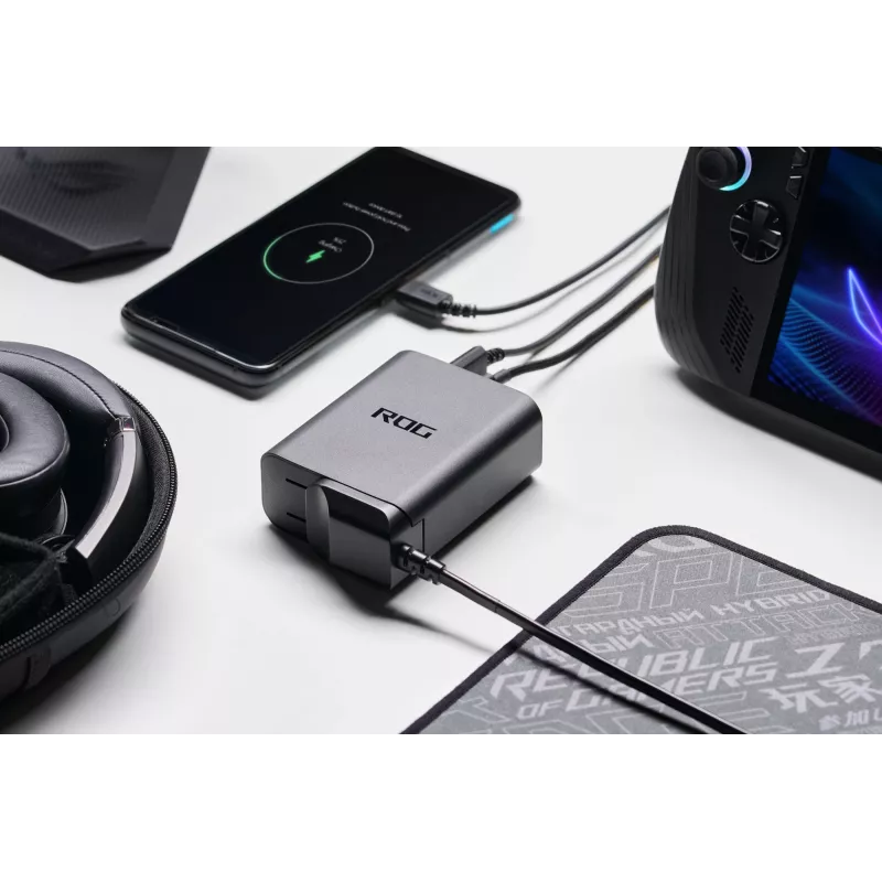 ASUS ROG 140W USB-C GaN Universal preto AC carregamento rápido interior