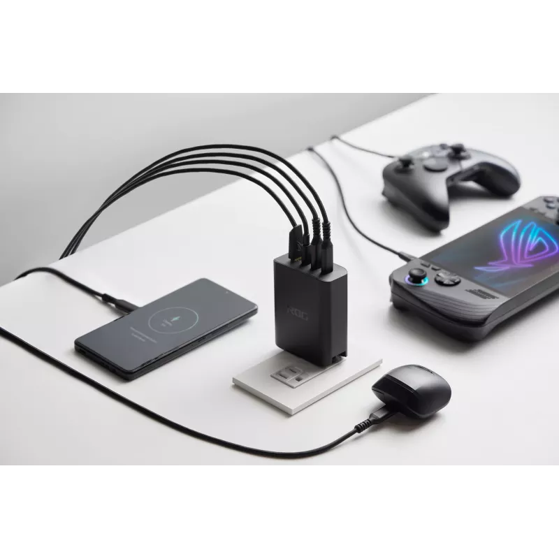 ASUS ROG 140W USB-C GaN Universal preto AC carregamento rápido interior