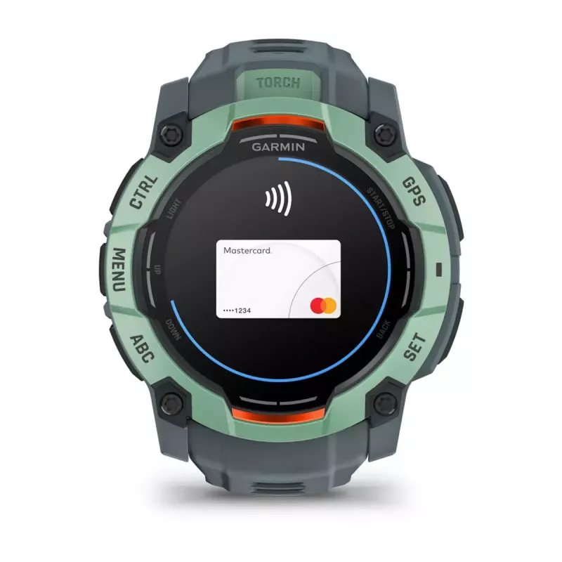 Garmin Instinct 3 AMOLED 50 mm smartwatch (010-03020-01), ecrã tátil de 1,3 polegadas 416x416, GPS, verde Neotropic Twilight