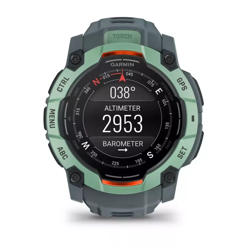 Garmin Instinct 3 AMOLED 50 mm smartwatch (010-03020-01), ecrã tátil de 1,3 polegadas 416x416, GPS, verde Neotropic Twilight