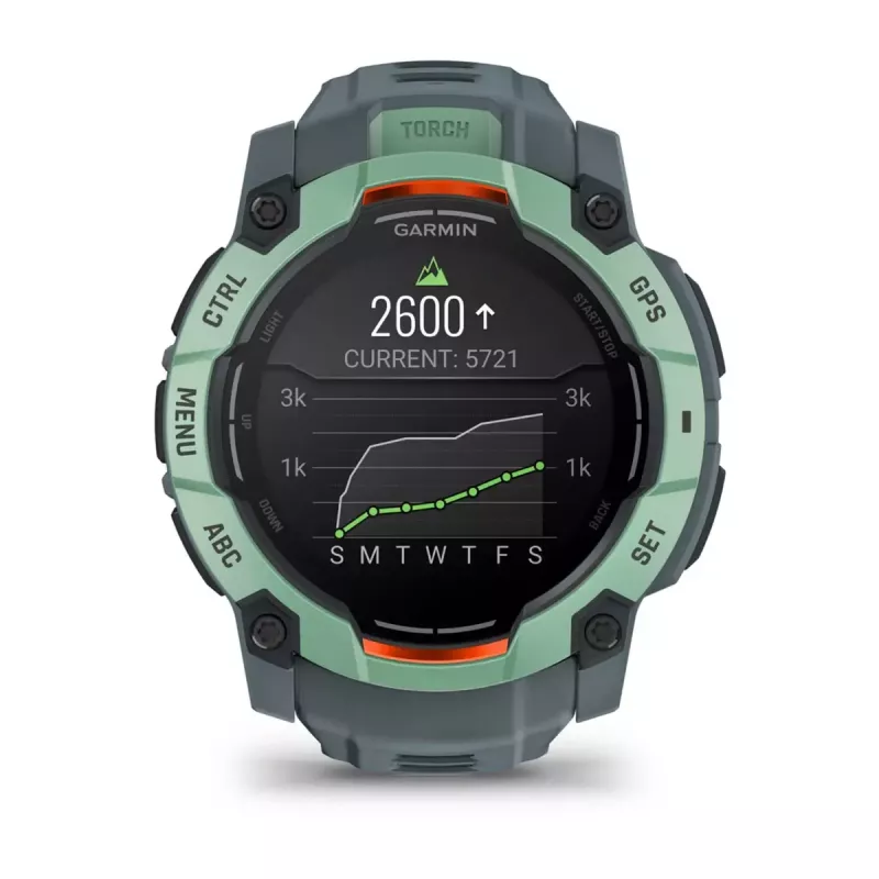 Garmin Instinct 3 AMOLED 50 mm smartwatch (010-03020-01), ecrã tátil de 1,3 polegadas 416x416, GPS, verde Neotropic Twilight