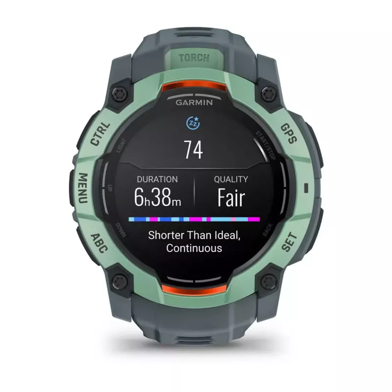 Garmin Instinct 3 AMOLED 50 mm smartwatch (010-03020-01), ecrã tátil de 1,3 polegadas 416x416, GPS, verde Neotropic Twilight
