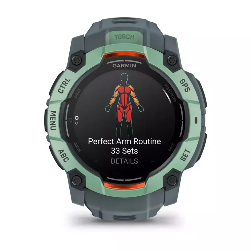 Garmin Instinct 3 AMOLED 50 mm smartwatch (010-03020-01), ecrã tátil de 1,3 polegadas 416x416, GPS, verde Neotropic Twilight