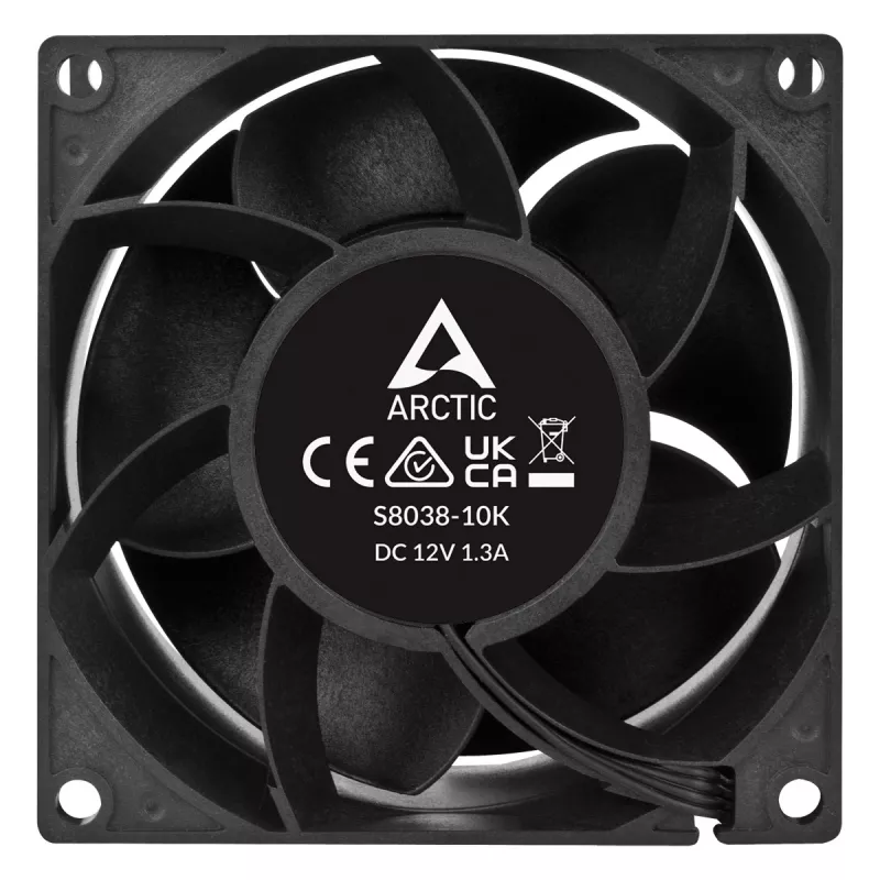 ARCTIC S8038-10K - Ventoinha para servidor de 80 mm, ventoinha, 8 cm, 173,3 m³/h, preto