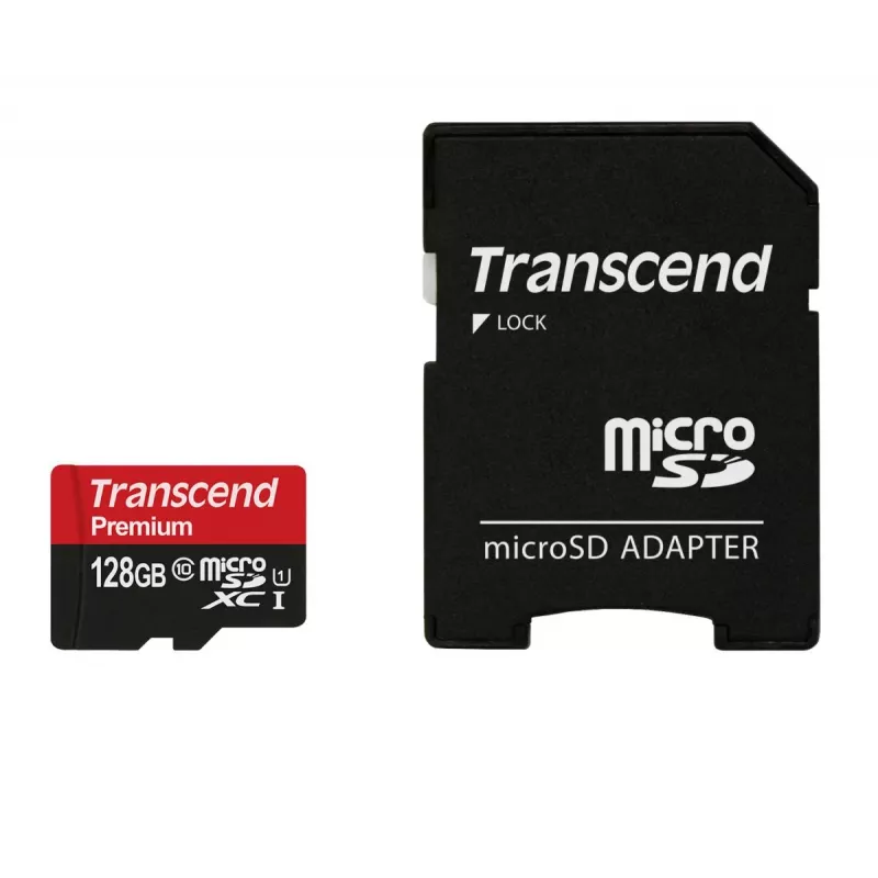 TRANSCEND 128GB Micro SDHC Classe 10 UHS-1 com adaptador