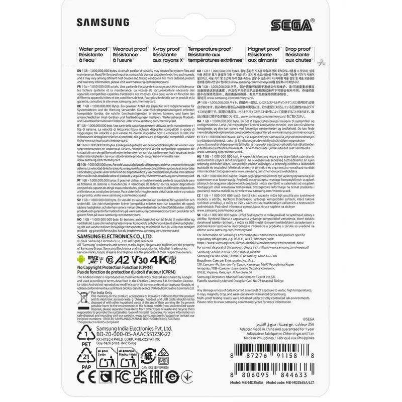 Samsung MB-MD256S 256 GB MicroSDXC UHS-I Classe 10