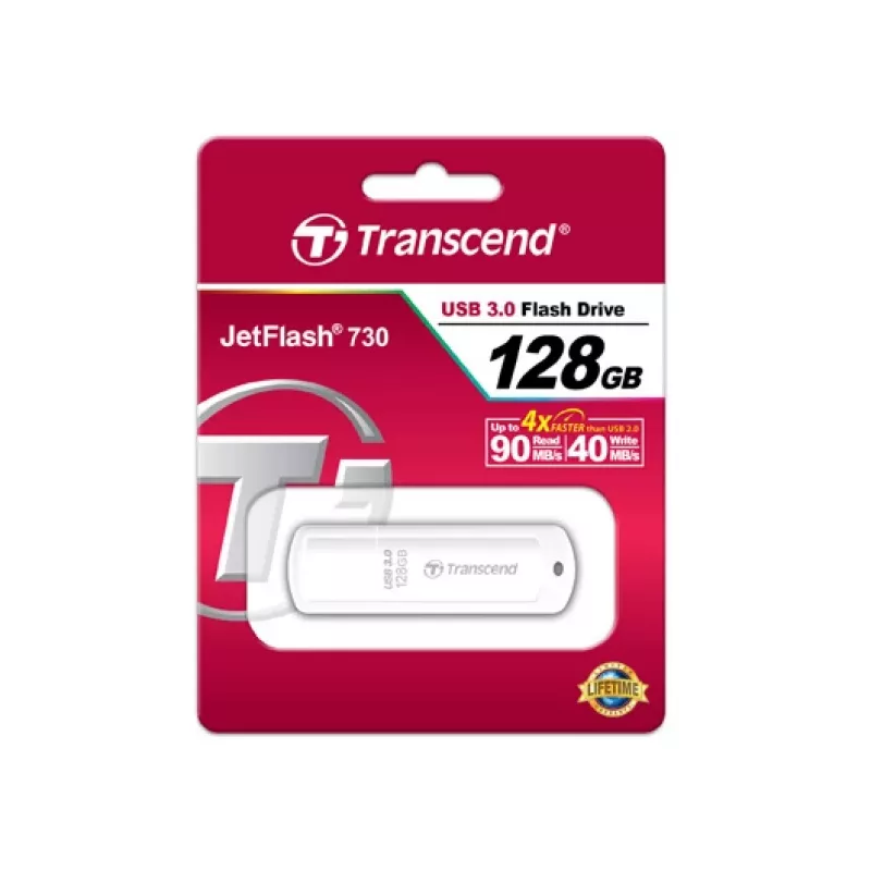TRANSCEND Jetflash 730 - 128GB Pen USB - USB 3.0 - branco
