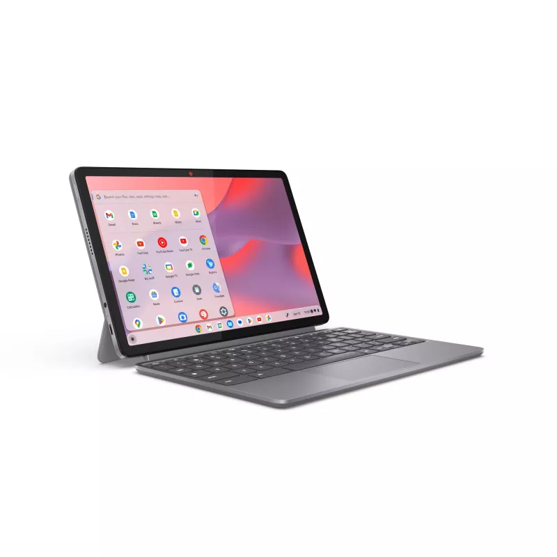 Lenovo Chromebook Duet 11M889 Chromebook 2 em 1 destacável, MediaTek Kompanio 838, 27,8 cm (10,9 polegadas) ecrã tátil WUXGA, 8 GB LPDDR4x-SDRAM, 128 GB eMMC, ChromeOS, teclado alemão, cinzento