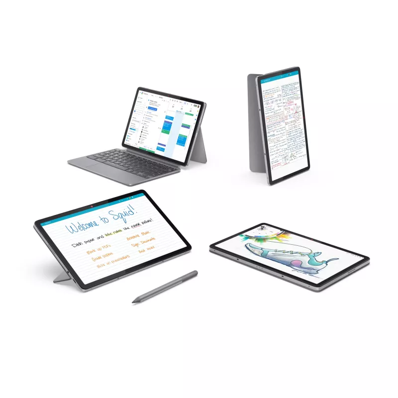 Lenovo Chromebook Duet 11M889 Chromebook 2 em 1 destacável, MediaTek Kompanio 838, 27,8 cm (10,9 polegadas) ecrã tátil WUXGA, 8 GB LPDDR4x-SDRAM, 128 GB eMMC, ChromeOS, teclado alemão, cinzento