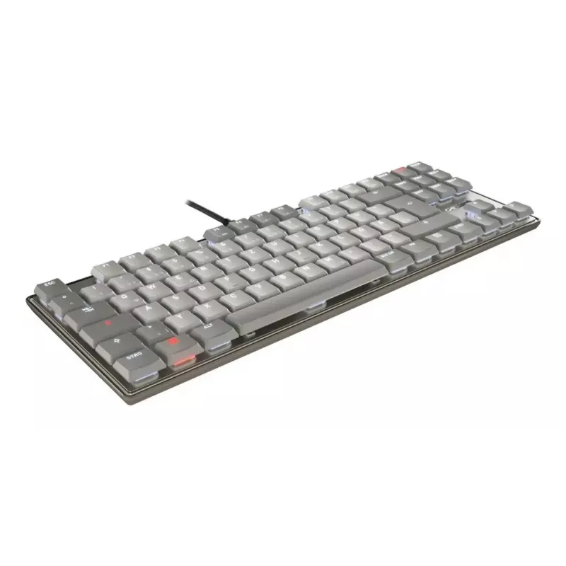 Cherry KC 500 MX LP TKL teclado mecânico, 80 %, interruptores Cherry MX Low Profile 2.0 Ivory, retroiluminação branca, QWERTZ alemão, USB com fio, cinzento