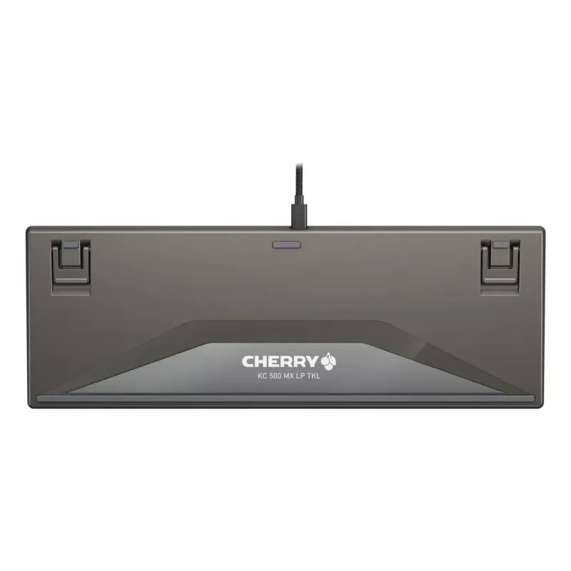 Cherry KC 500 MX LP TKL teclado mecânico, 80 %, interruptores Cherry MX Low Profile 2.0 Ivory, retroiluminação branca, QWERTZ alemão, USB com fio, cinzento