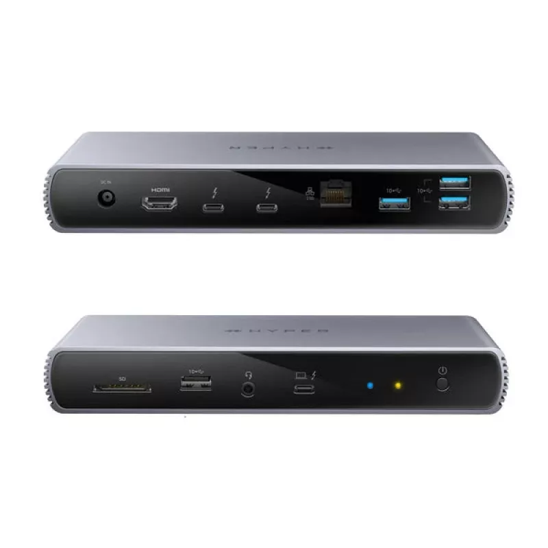 Targus HDTB4D-EUZ Docking station para portátil/replicador de portas Thunderbolt 4 cinzento